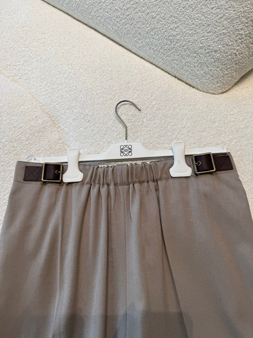 Loewe Belted Trousers in Wool Brown #334790