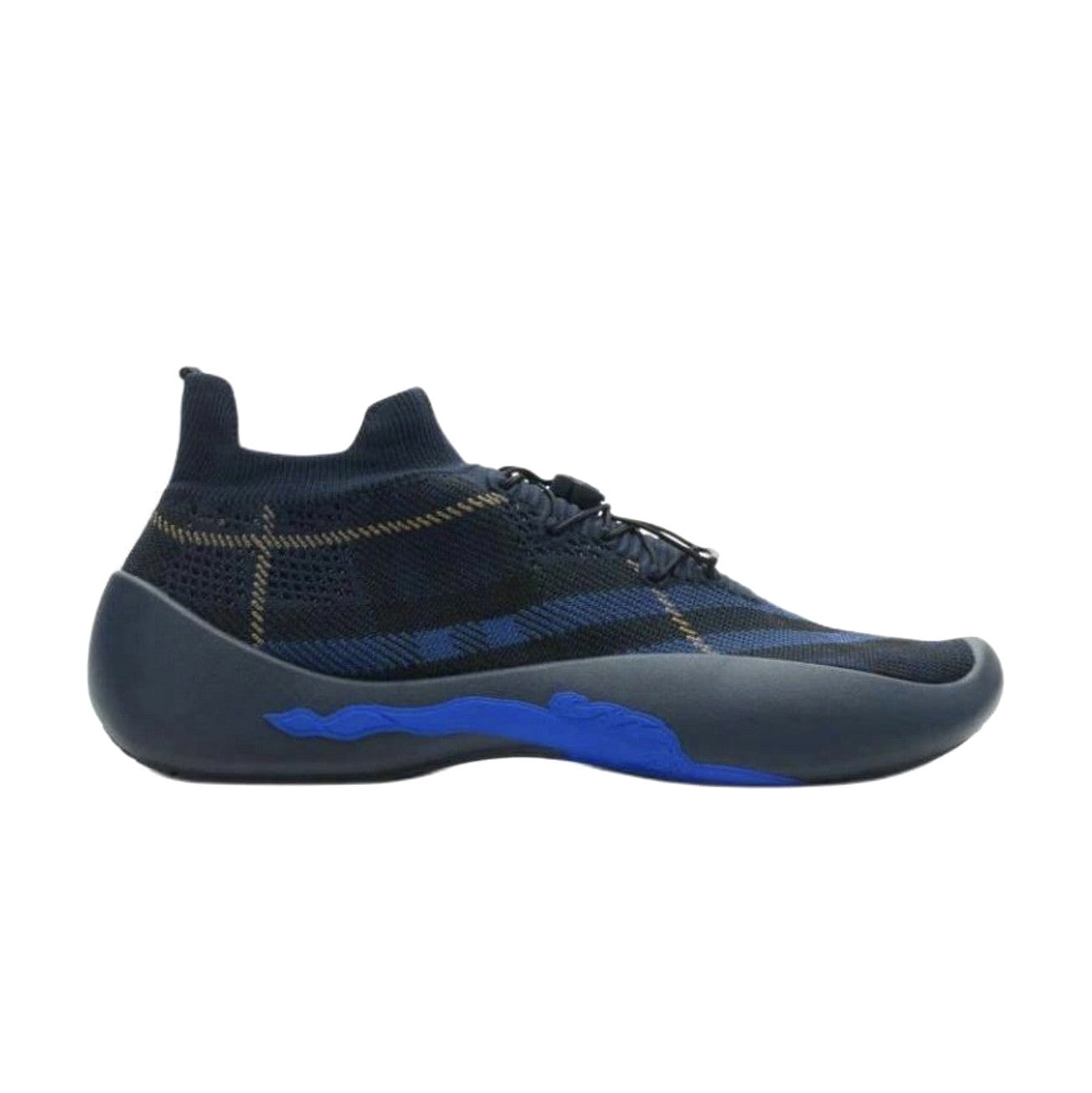 Burberry Neptune Men's Plaid Knit Low-Top Lace-Up Thick-Sole Sneakers Shoes #77226