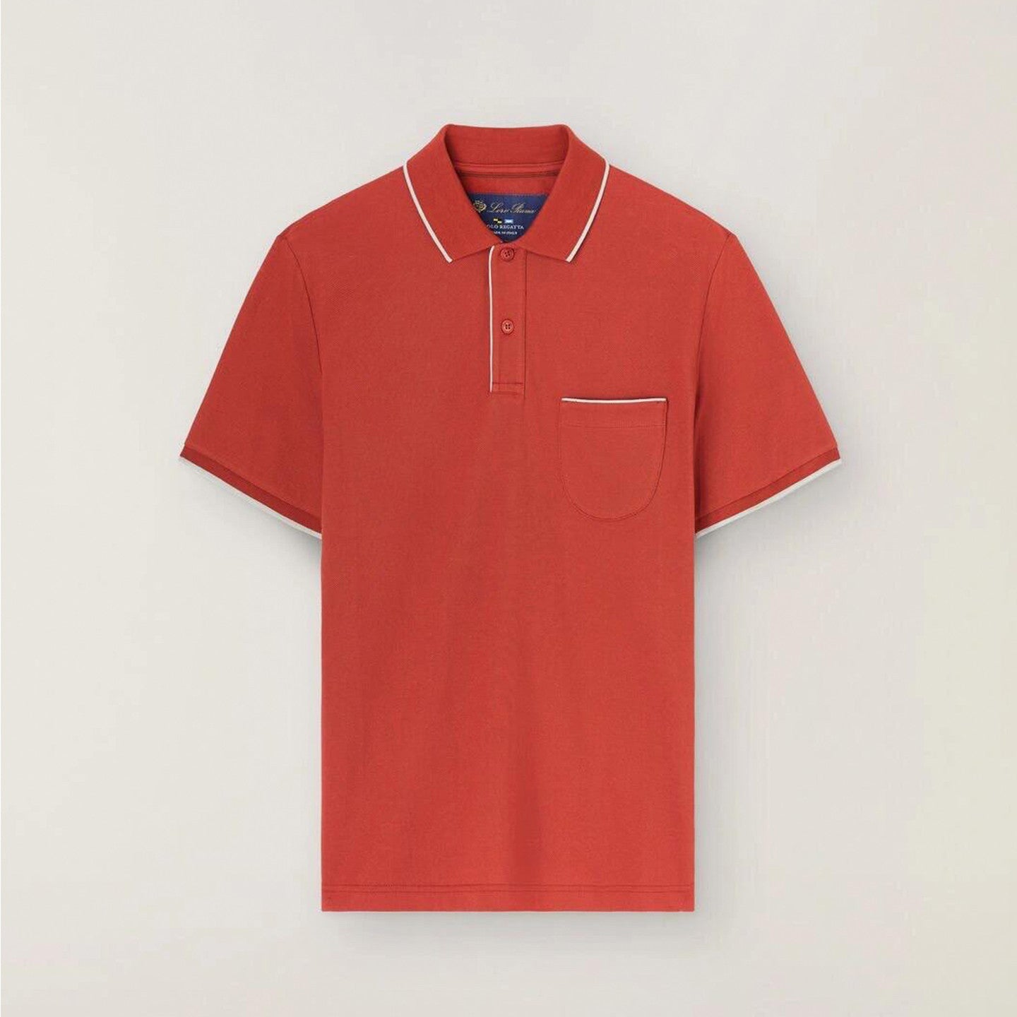 Loro Piana Men's Summer Chest But Pocket Design Solid Color Cotton Short Sleeve Fitted Regatta Polo Shirt Ngvp #8517