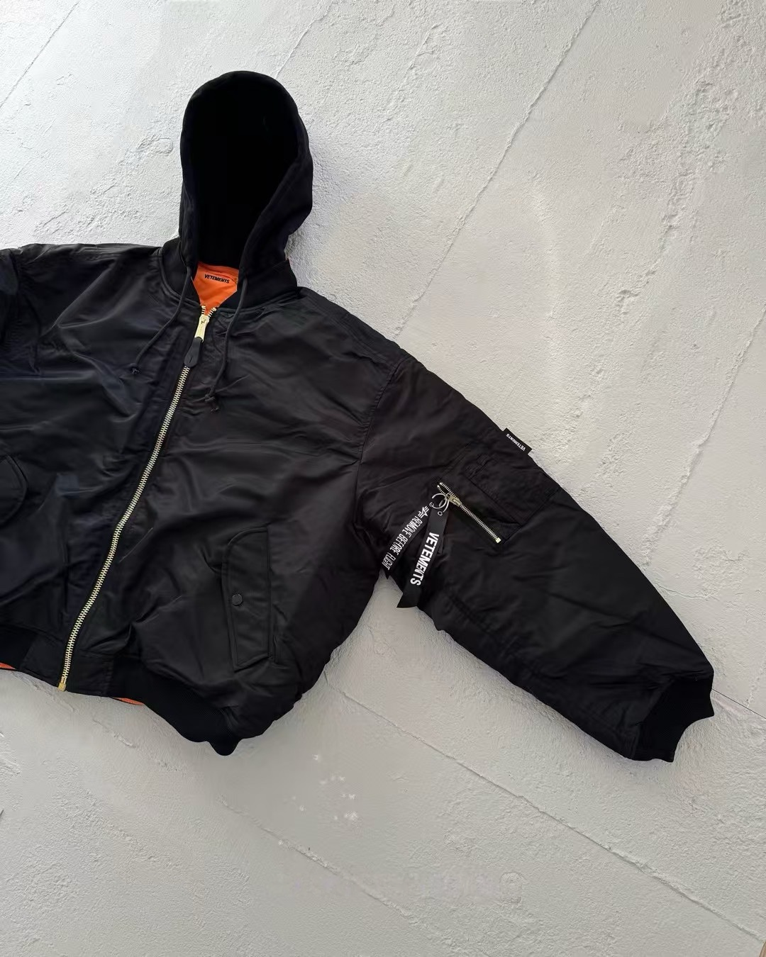 VETEMENTS Black Alpha Industries Edition Reversible Bomber Jacket #336747