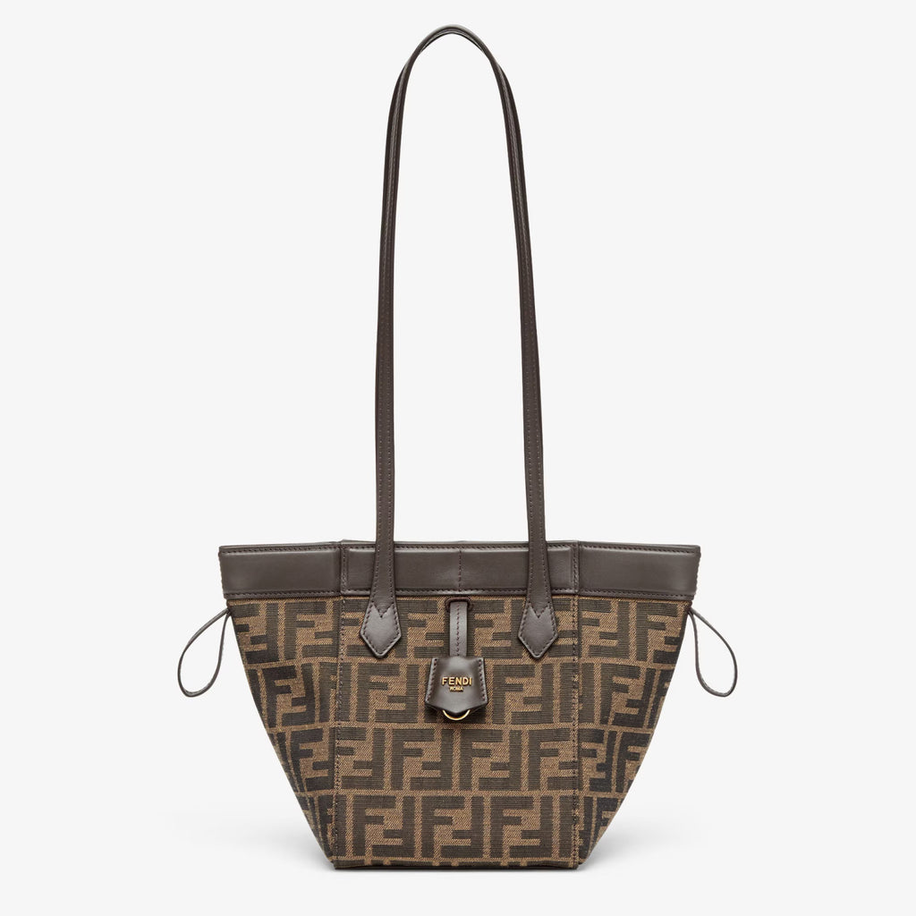 Fendi Origami Medium Handbag Brown FF Jacquard Fabric Handbag Women's Luxury Trend Clutch Temperament Fashion Bag Bags 8BS083AFPMF1GL7  #81635