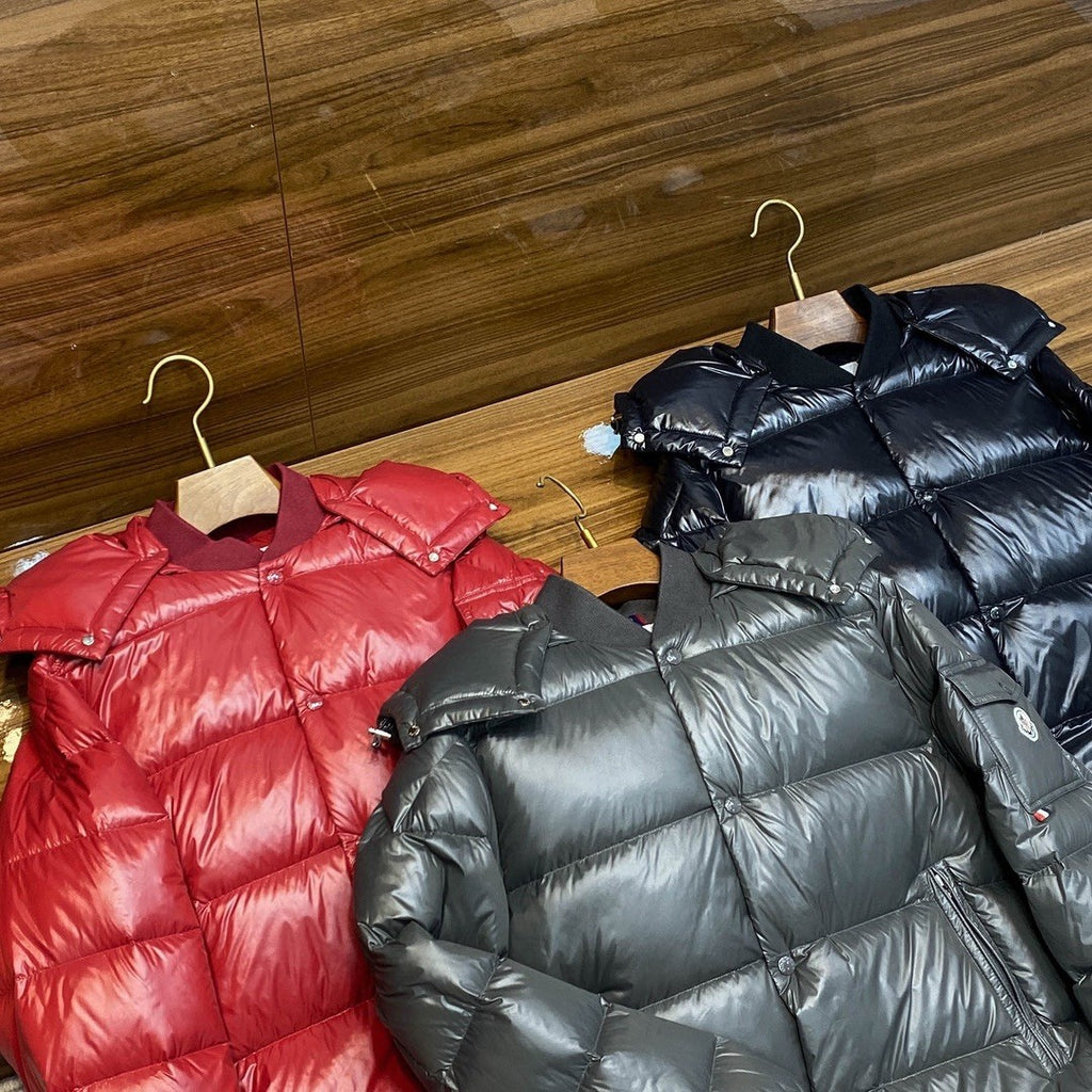 Moncler Men's Autumn and Winter Solid Color Nylon Waterproof Fabric Hooded Zipper Long Sleeve Puffer Down Jacket #73749