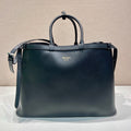 PRADA Black Prada Buckle Leather Bag With Belt #334235