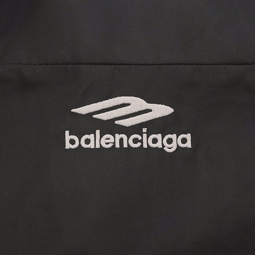 3B Sports Icon Off Shoulder Balenciaga Men's and Women's Autumn and Winter Letter Logo Print Splicing Zip Loose Fit Long Sleeve Jacket #99468