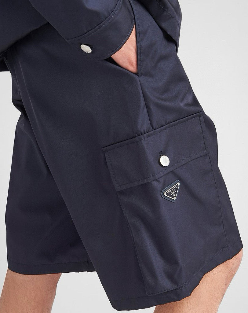 Prada Men's Summer Solid Colour Triangle Logo Nylon Casual Zip Up Shorts Pants #99229