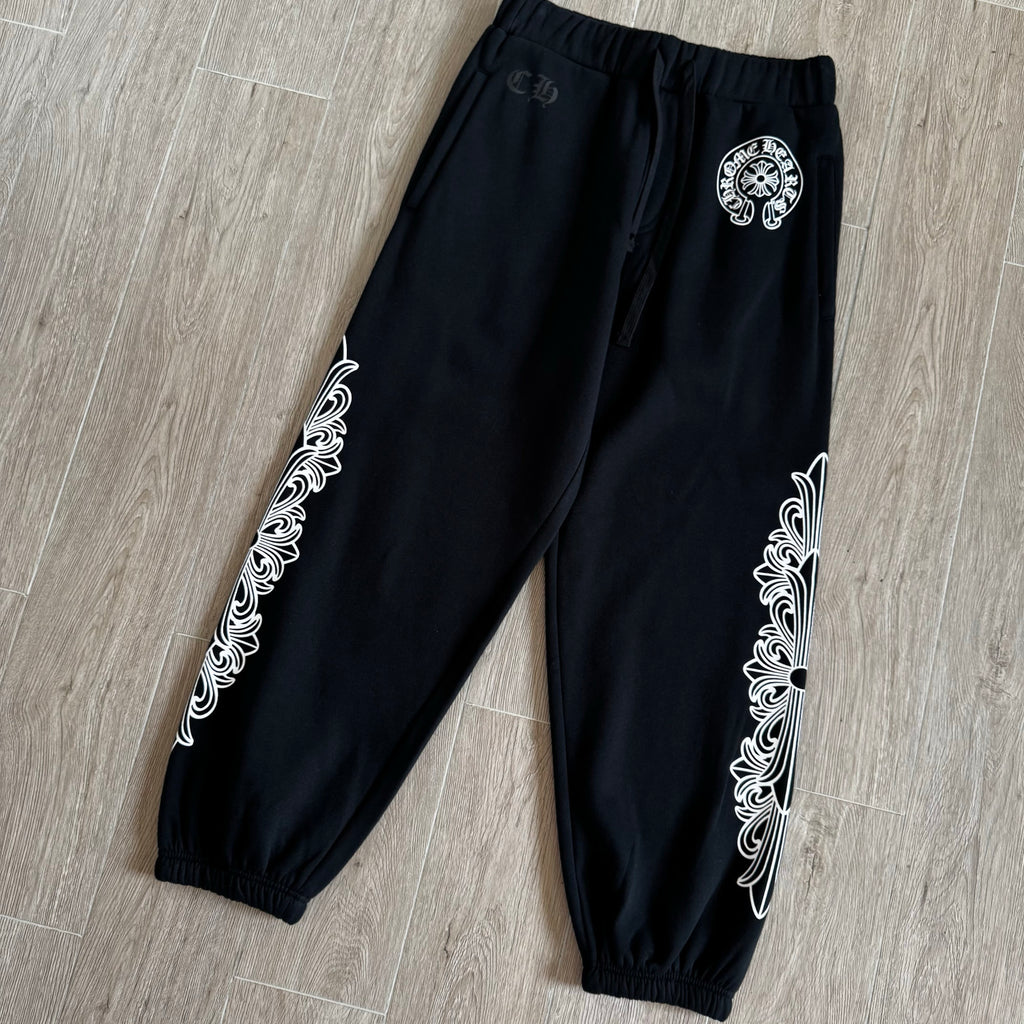 Chrome Hearts Side Floral Leg Pattern Hooded Sweatshirt Pants #375724