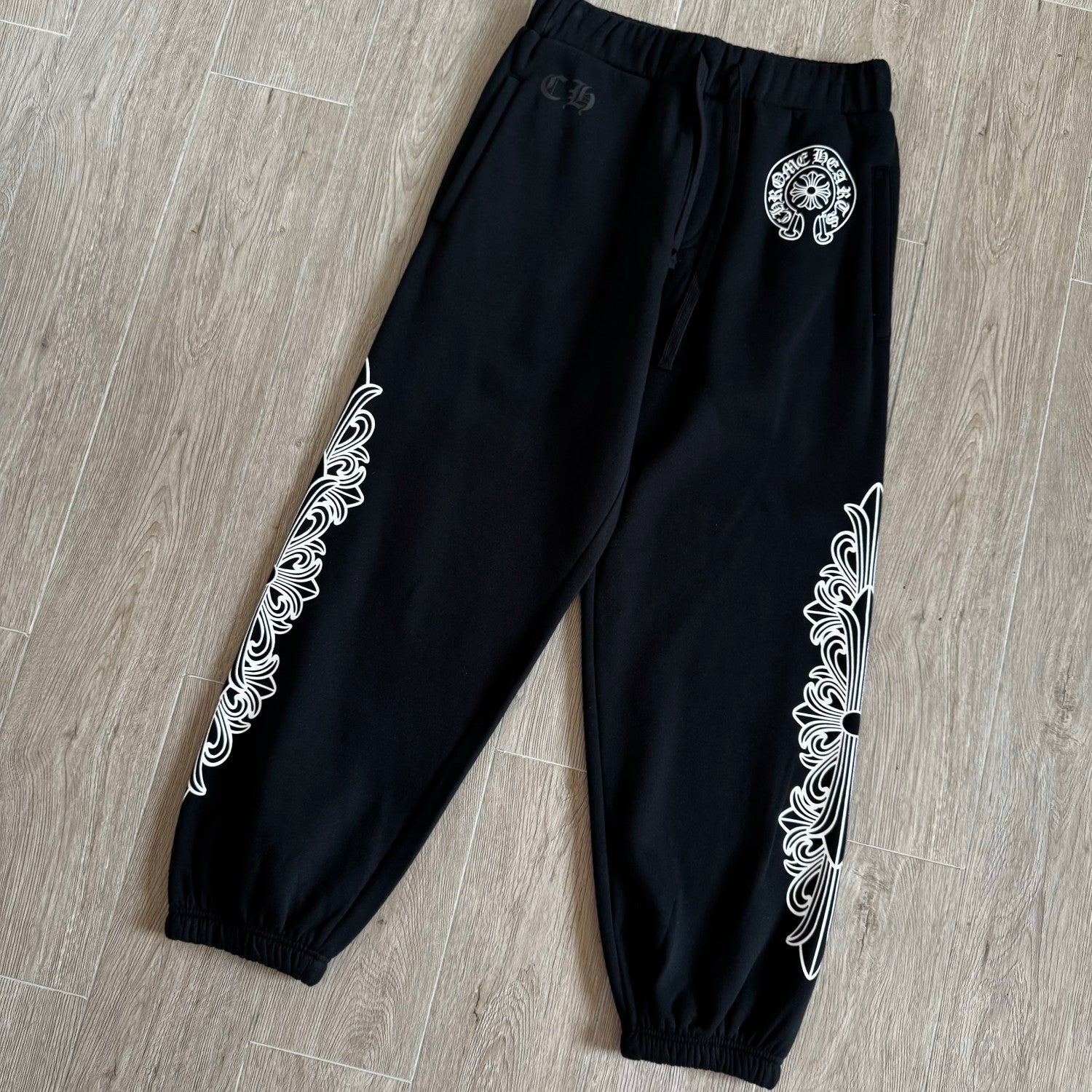Chrome Hearts Side Floral Leg Pattern Hooded Sweatshirt Pants #375724