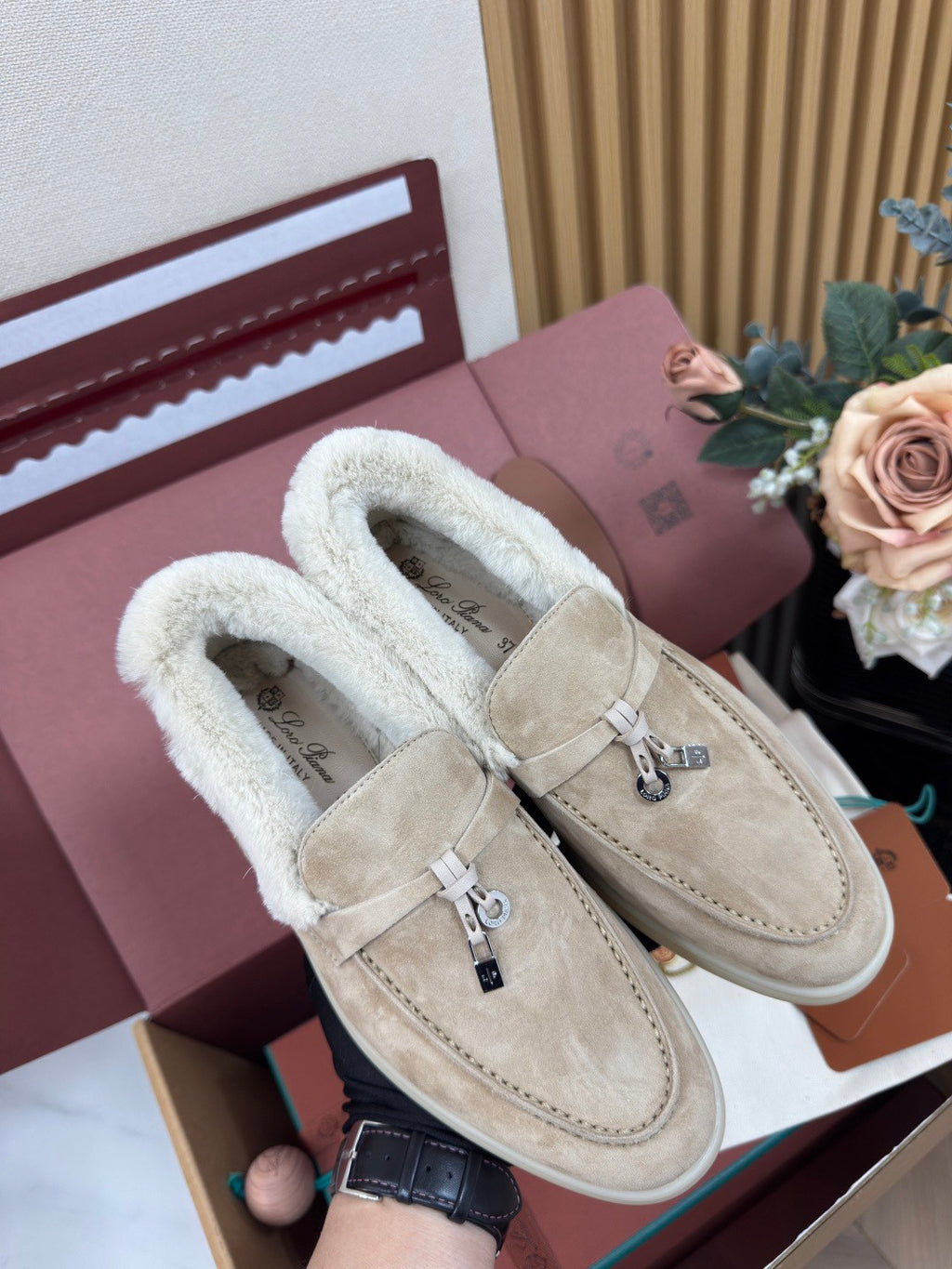 Loro Piana Summer Charms Walk Loafer Suede Moorland #334047