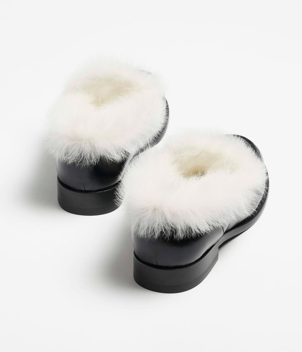 Chanel Women's Flat Loafers Suede Glossy Pleated Lambskin And Double-Sided Shearling Lambskin #333067
