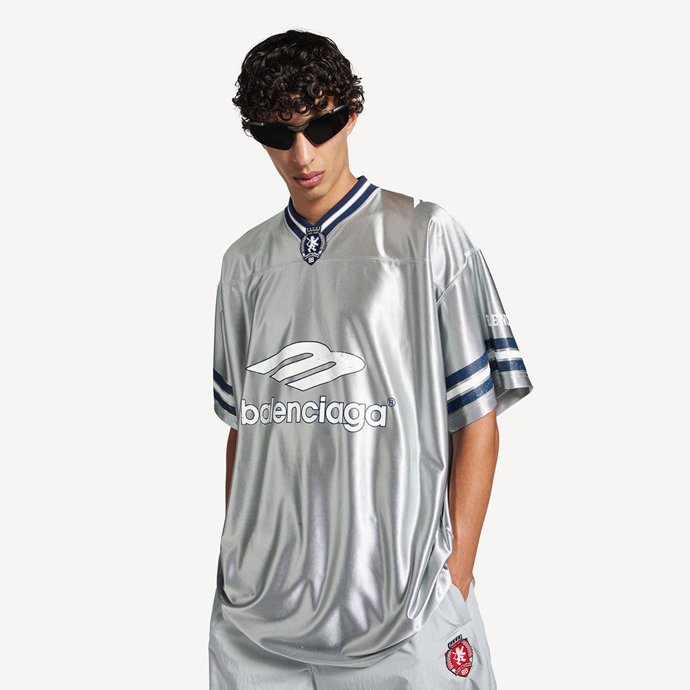 Balenciaga Men's 3b Football V-neck T-shirt Oversized #376175