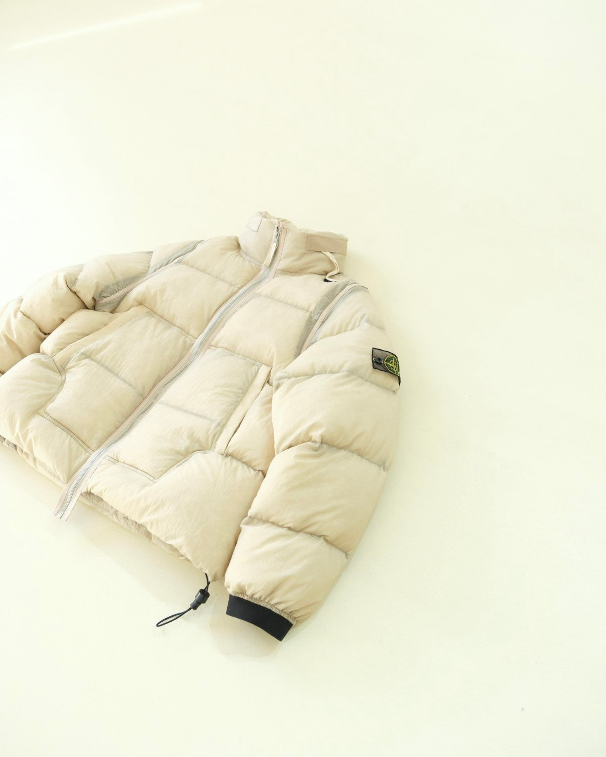 Stone Island Men's and Women's Fishnet Sleeve Label Thickened Warm Stand-up Collar Down Jacket #293445