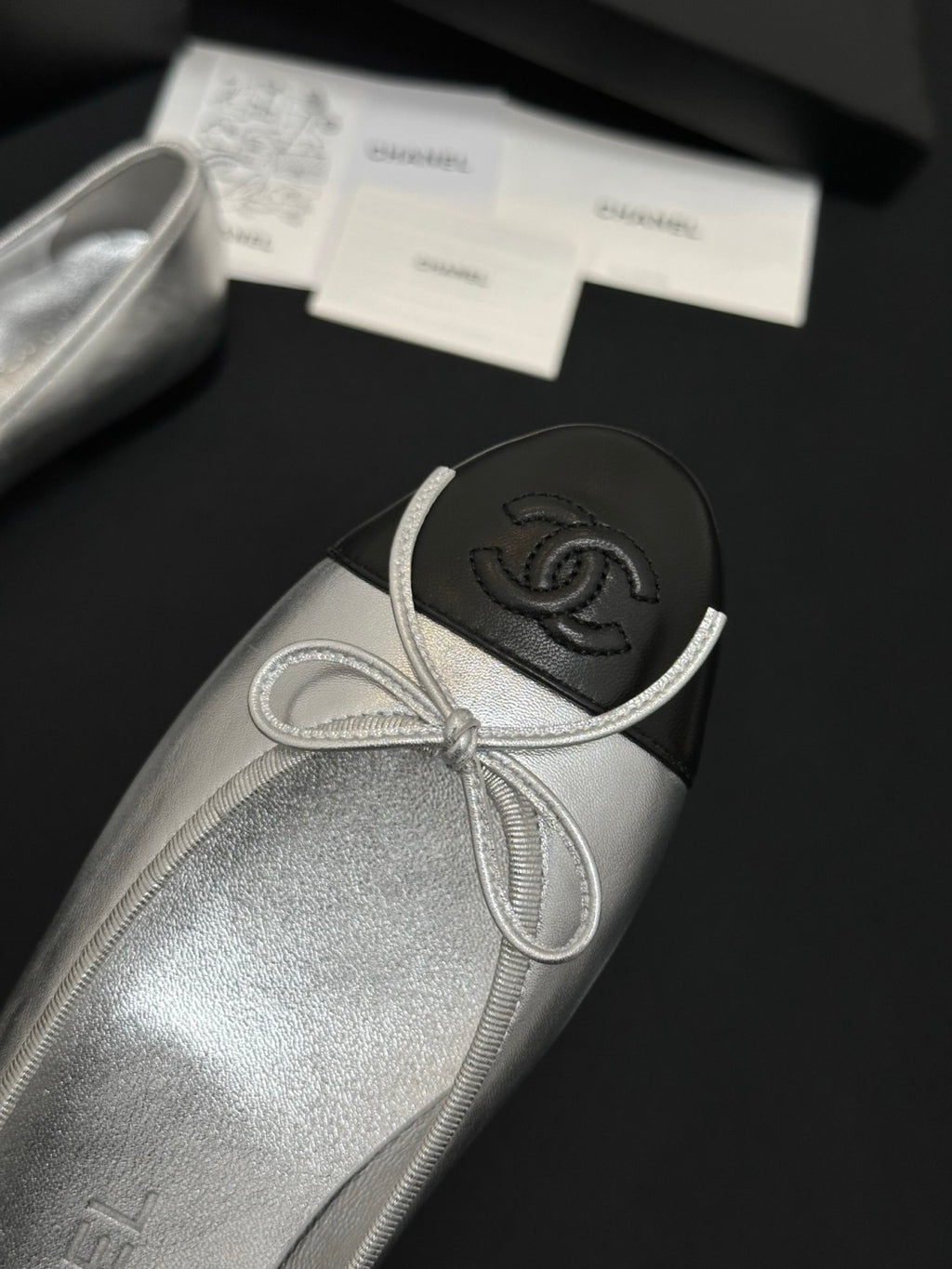 CHANEL Ballet Flats Lambskin Burgundy Pink #387089