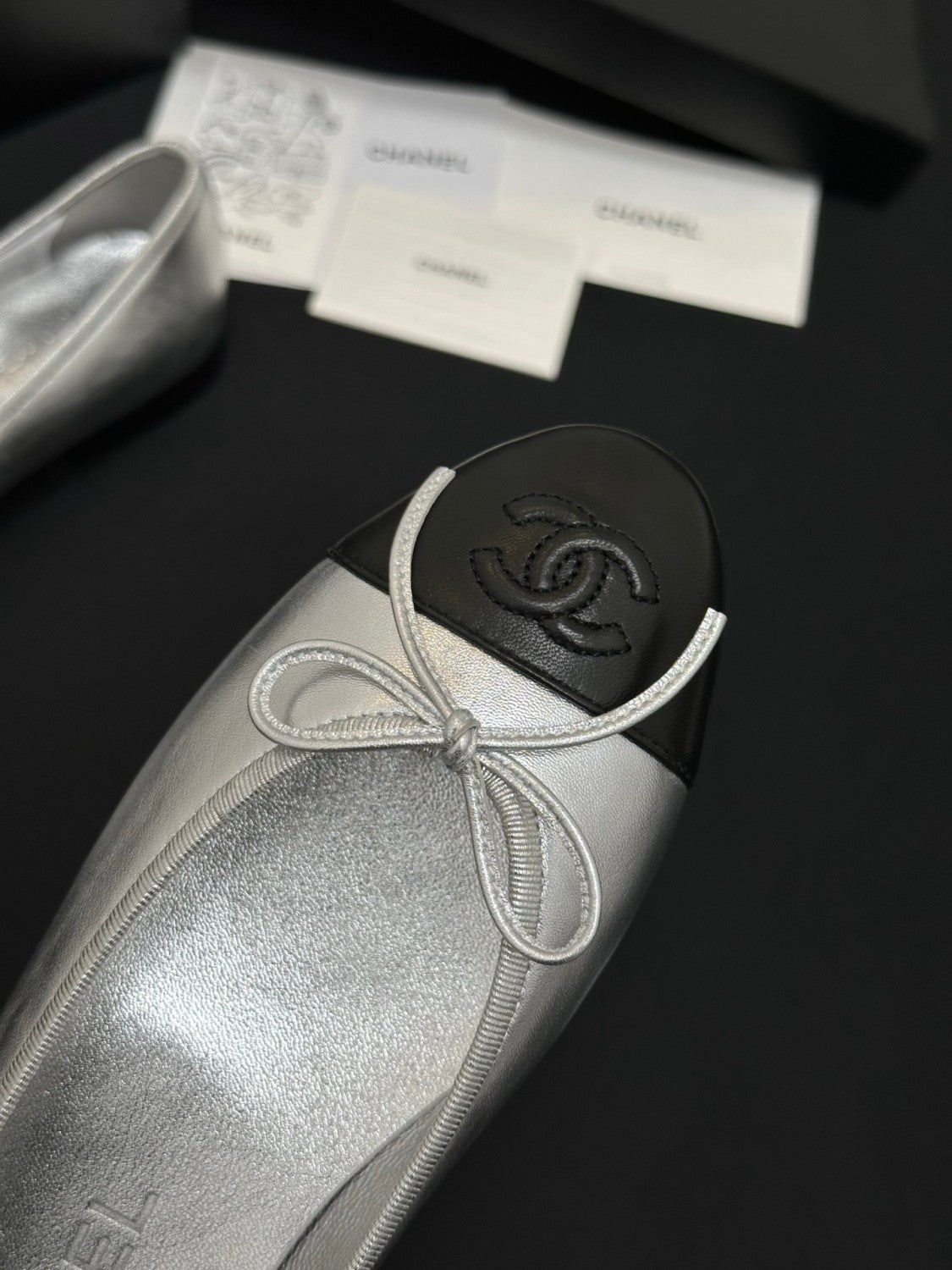 CHANEL Ballet Flats Lambskin Burgundy Pink #387089