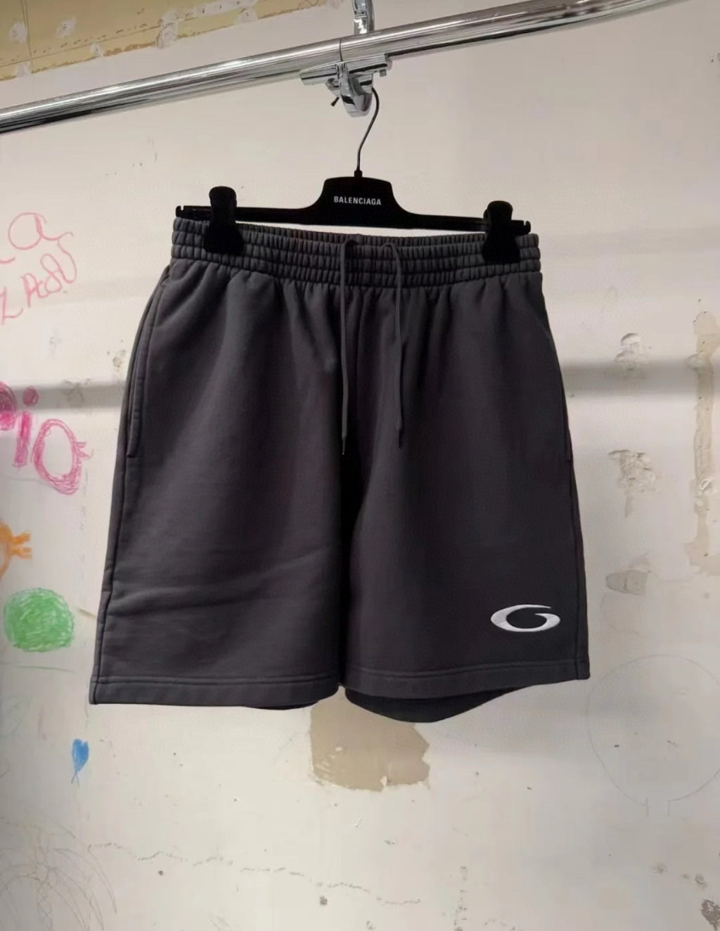 Balenciaga Men's Summer Solid Color Stretch Waist Tie Athletic Casual Shorts #75749