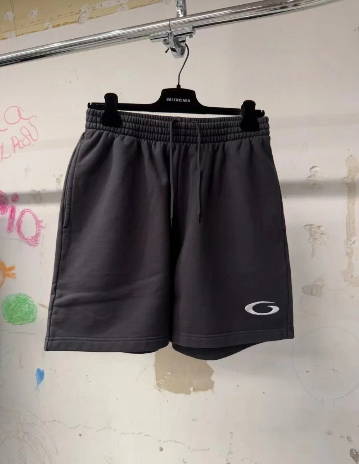 Balenciaga Men's Summer Solid Color Stretch Waist Tie Athletic Casual Shorts #75749