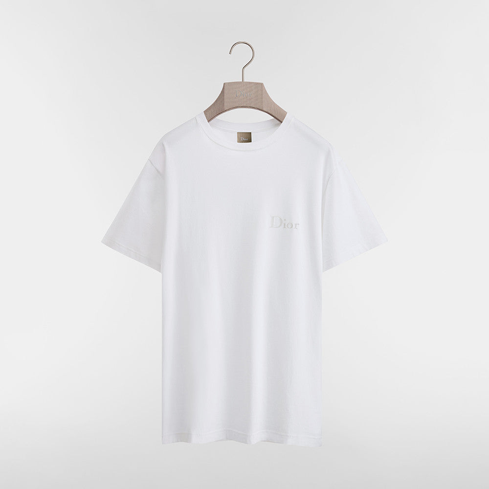 DIOR T-Shirt with Dior Embroidery Relaxed Fit Green Cotton Jersey #377387