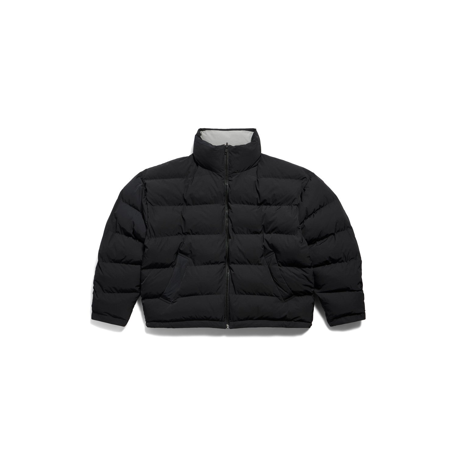 Balenciaga Men's Vintage COCOON KICK PUFFER Jacket Reversible Cotton Stand Collar Logo Embroidery Fitted Long Sleeve Jacket #71723