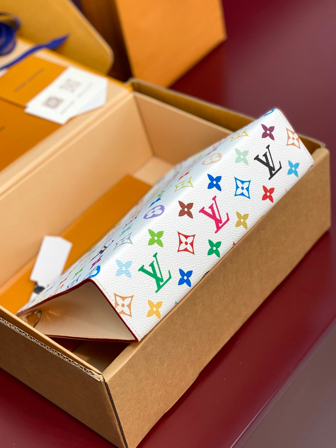 Louis Vuitton LV x TM Women's Colorful Logo Print Zipper Closure Coated Canvas Clutch Bag Bags #75164