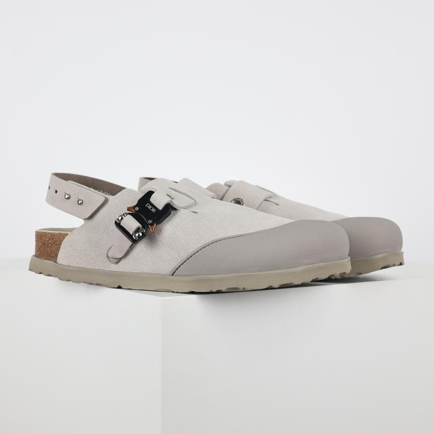 Dior X Birkenstock Tokio Men's And Women's Solid Color Wool Fiber Upper Suede Birkenstock Sandals Shoes #77458