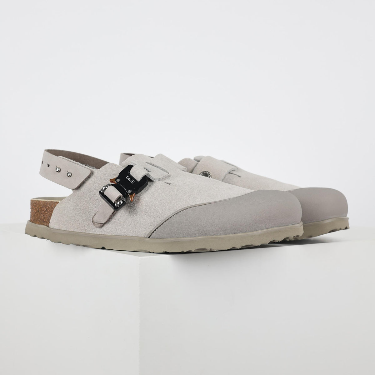 Dior X Birkenstock Tokio Men's And Women's Solid Color Wool Fiber Upper Suede Birkenstock Sandals Shoes #77458