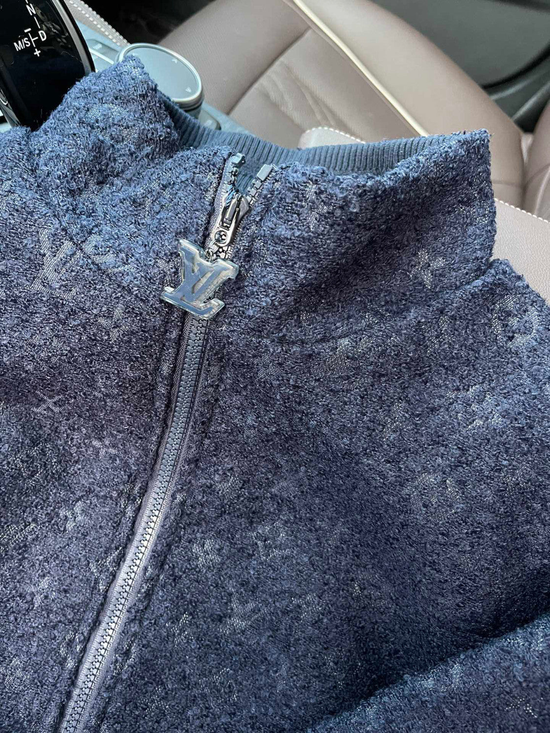 Louis Vuitton Monogram Sheep's Wool And Tweed Zip-up Belted Jacket #96733