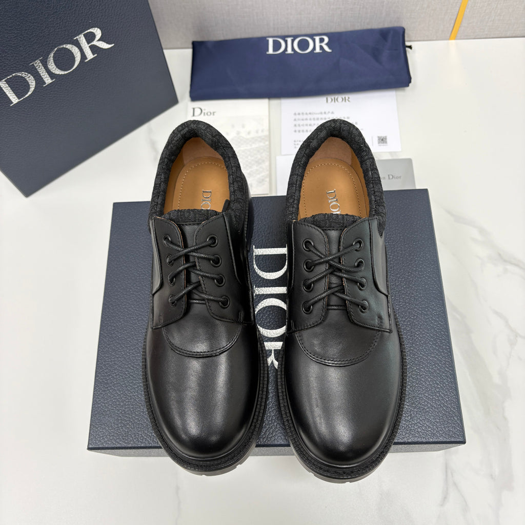 DIOR Dior Explorer III Derby Shoe Black Smooth Calfskin and Black Dior Oblique Jacquard #336111