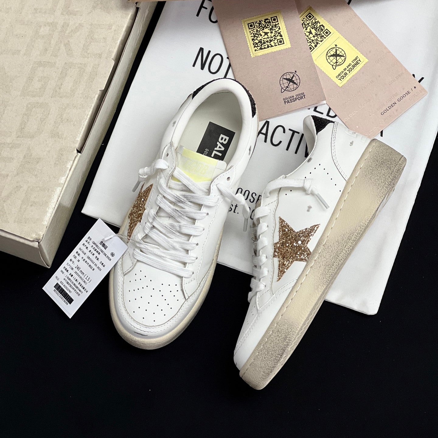 Golden Goose Women's Solid Color Retro Old Dirty Shoes Low Top Lace Up Sneakers #76319