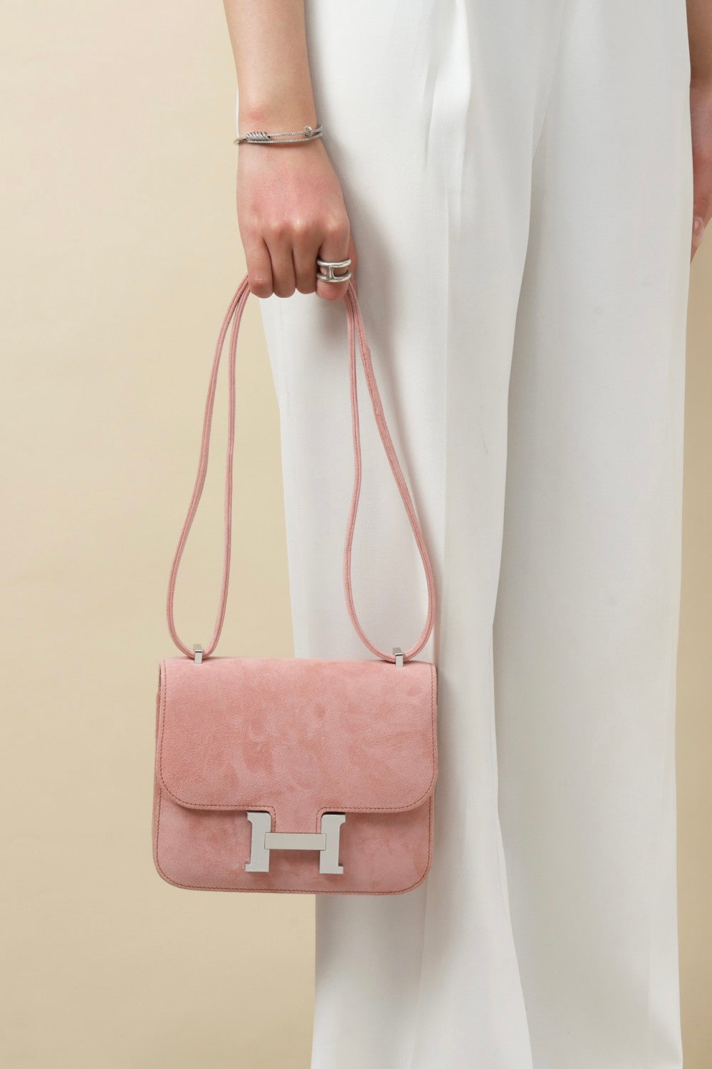 Hermès Suede Backpack Crossbody Bag #381136