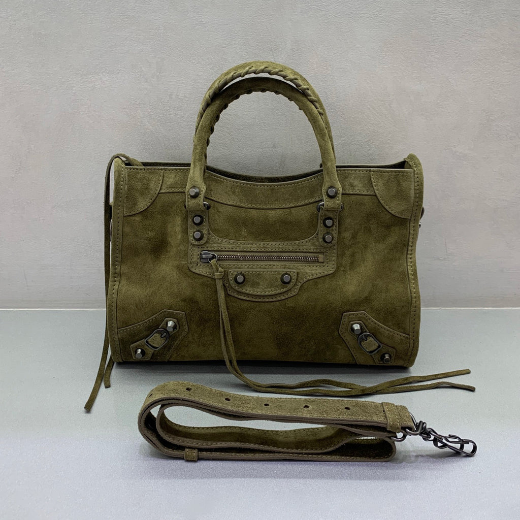 Balenciaga Women's Le City Medium Handbag Solid Color Woven Handle Leather Crossbody Shoulder Bag Bags 8114422AB2A2533 #81497