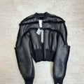 Rick Owens Ro Fur One Autumn And Winter New Fashion Splicing Leather Jacket Coat High Street Trend Hip Hop Dark Style Warm Coat Ngvp #9719