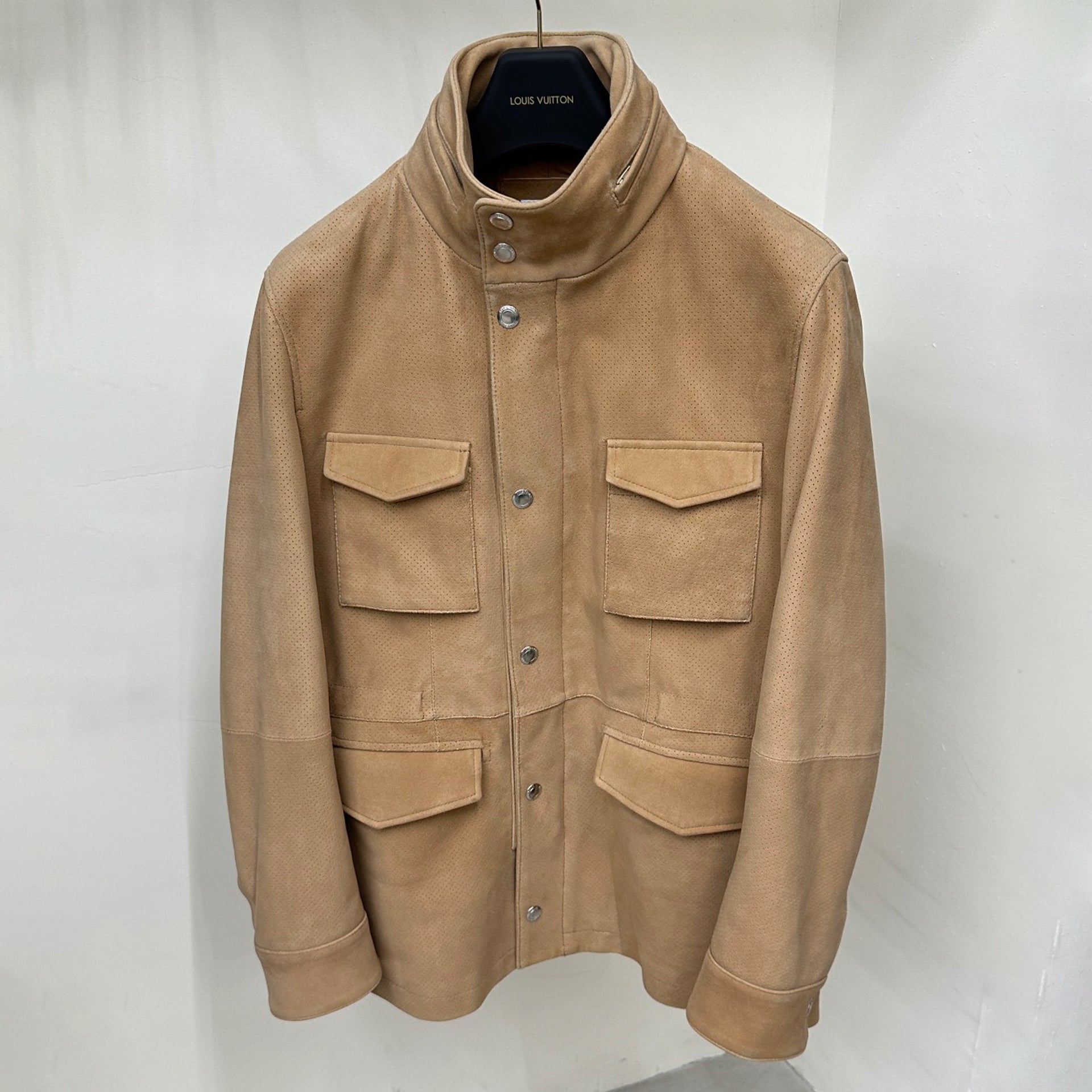 Brunello Cucinelli Men's Autumn And Winter Standing Collar Solid Color Zipper Casual Long Sleeve Goatskin Jacket Ngvp #9349