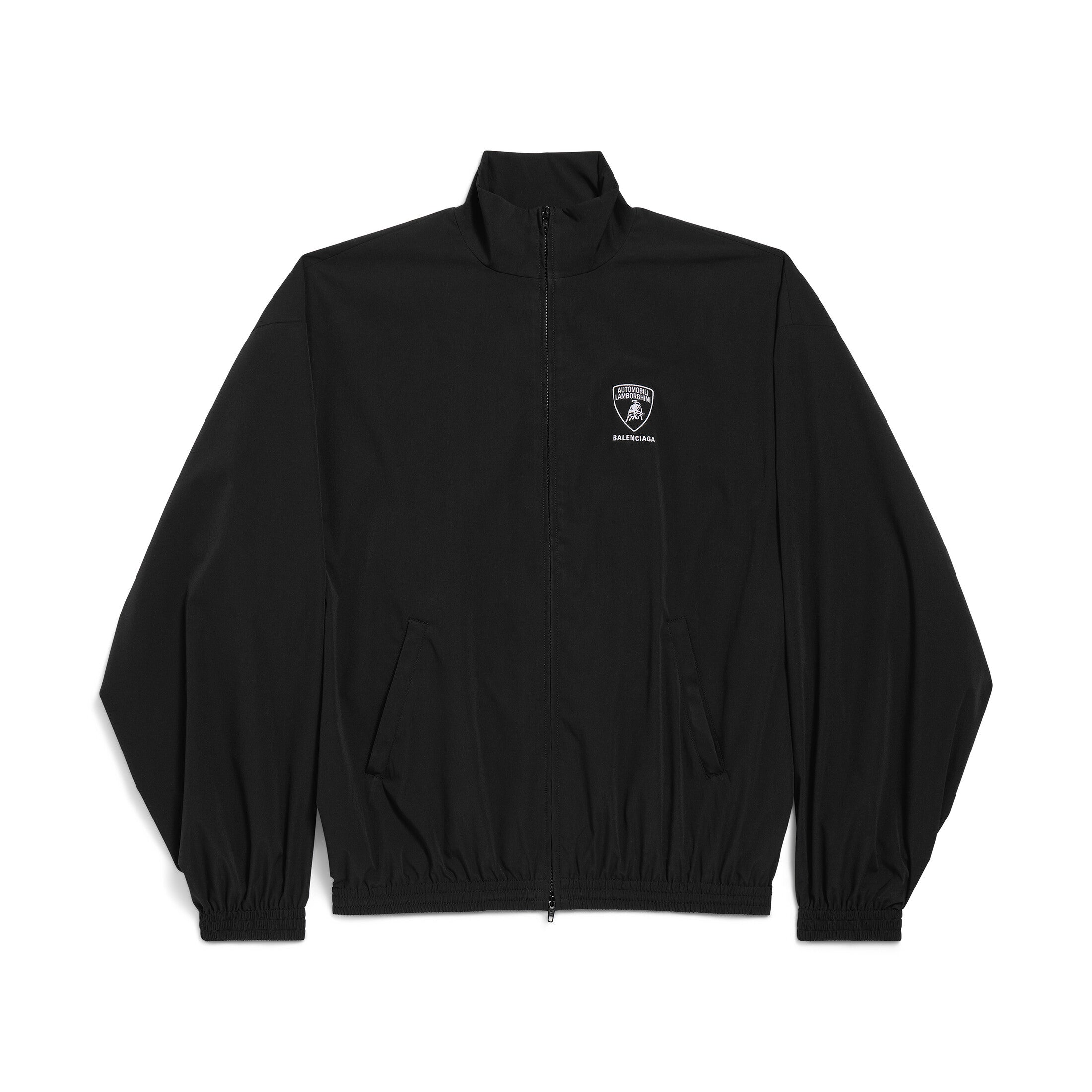 Balenciaga x Lamborghini Men's Spring/Autumn Solid Colour Car Logo Print Zipper Long Sleeve Sports Jacket #77568