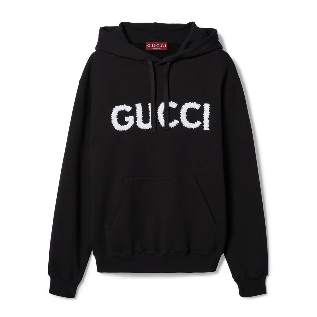 Gucci Men's Logo Embroidered Spring/Fall Knit Cotton Solid Color Drawstring Pullover Hoodie Sweatshirt #81576