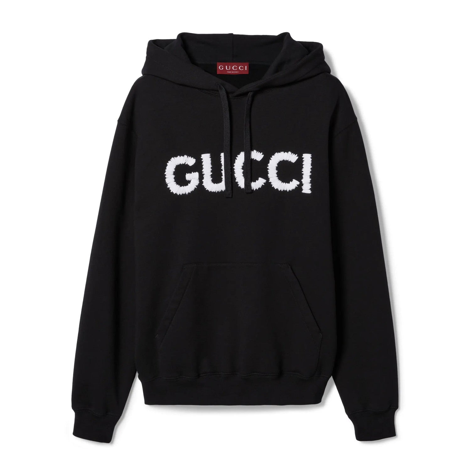 Gucci Men's Logo Embroidered Spring/Fall Knit Cotton Solid Color Drawstring Pullover Hoodie Sweatshirt #81576