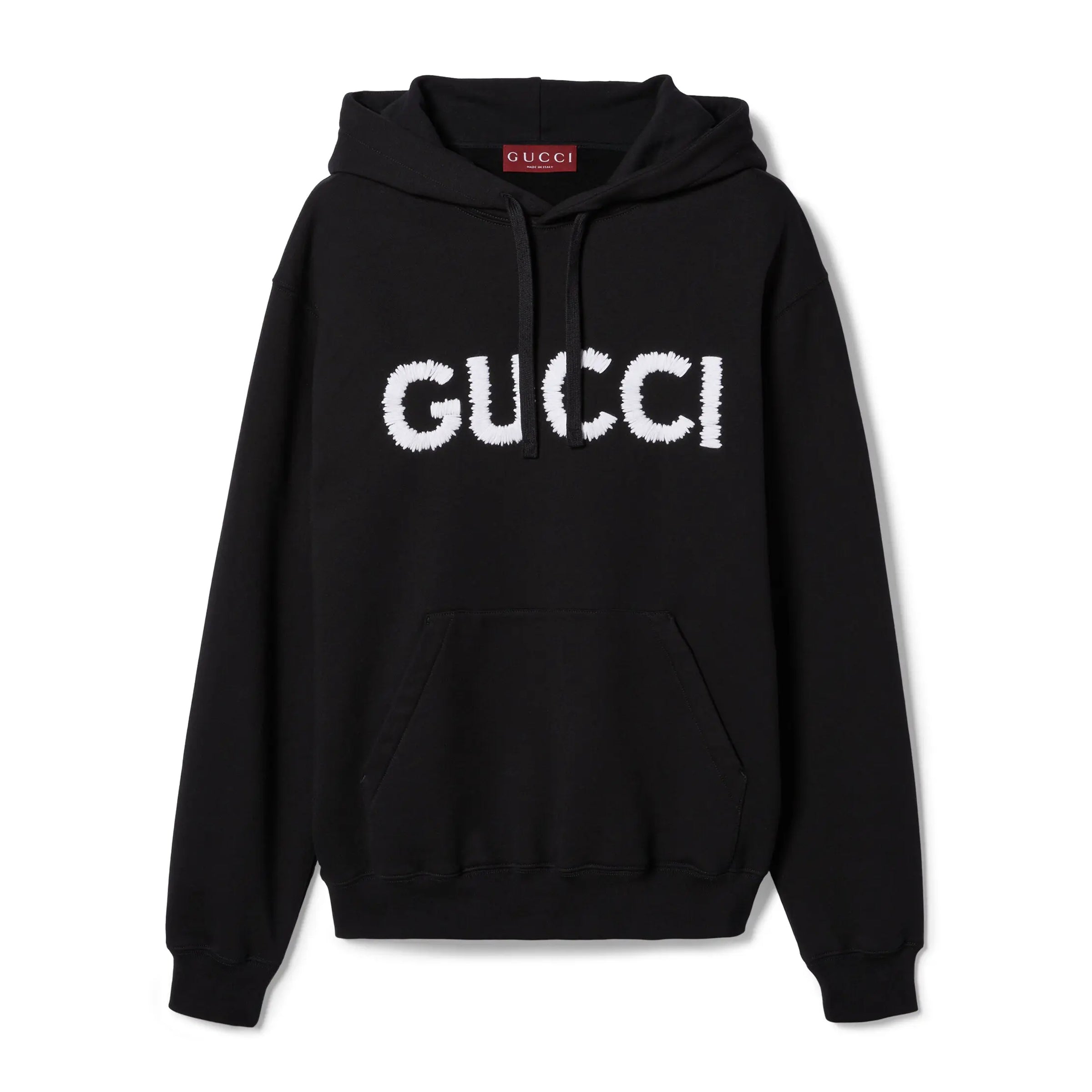 Gucci Men's Logo Embroidered Spring/Fall Knit Cotton Solid Color Drawstring Pullover Hoodie Sweatshirt #81576