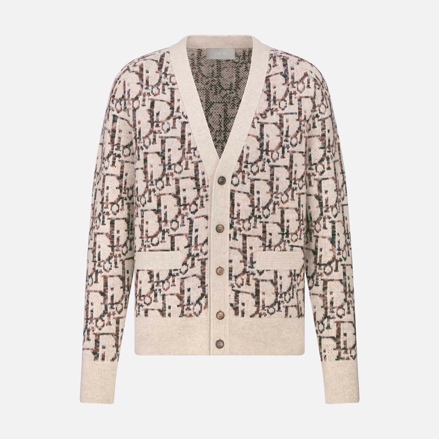 Dior Men's Spring And Summer Logo Kacquard V-Neck Single-Breasted Wool Knit Cardigan Jacket #97553