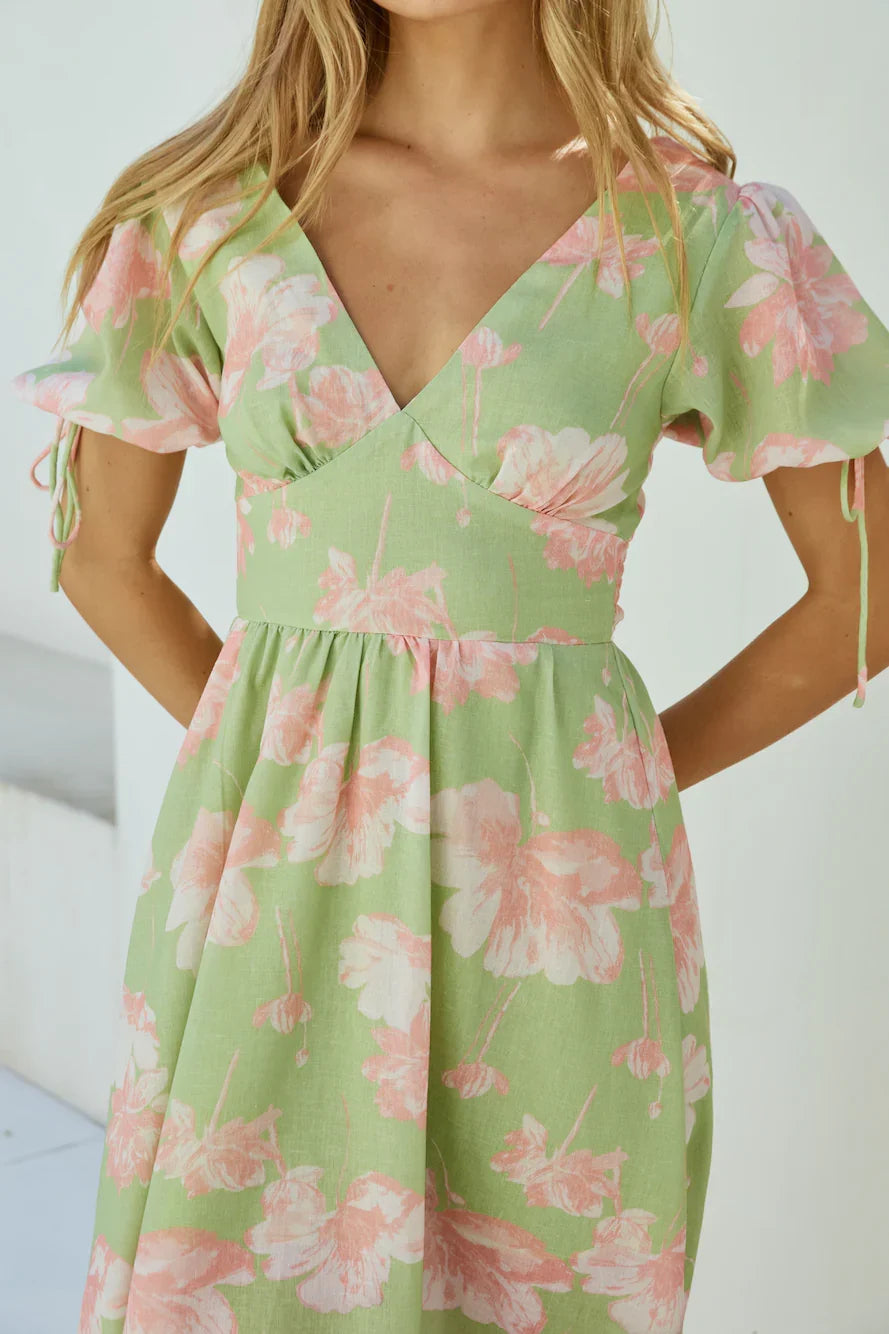 Blossom Season Maxi Dress Green
