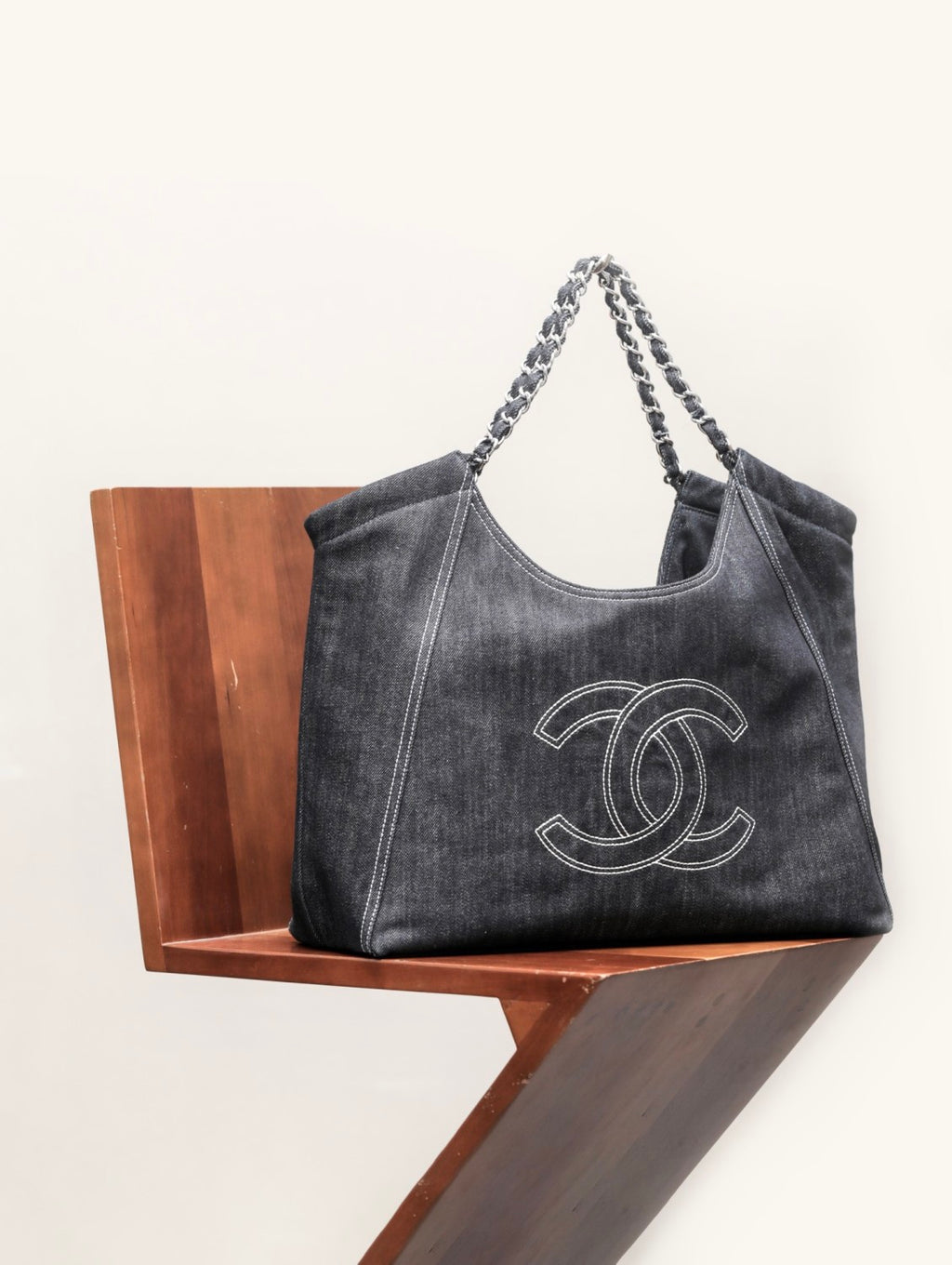 Chanel Vintage Denim Shopping Tote #295664