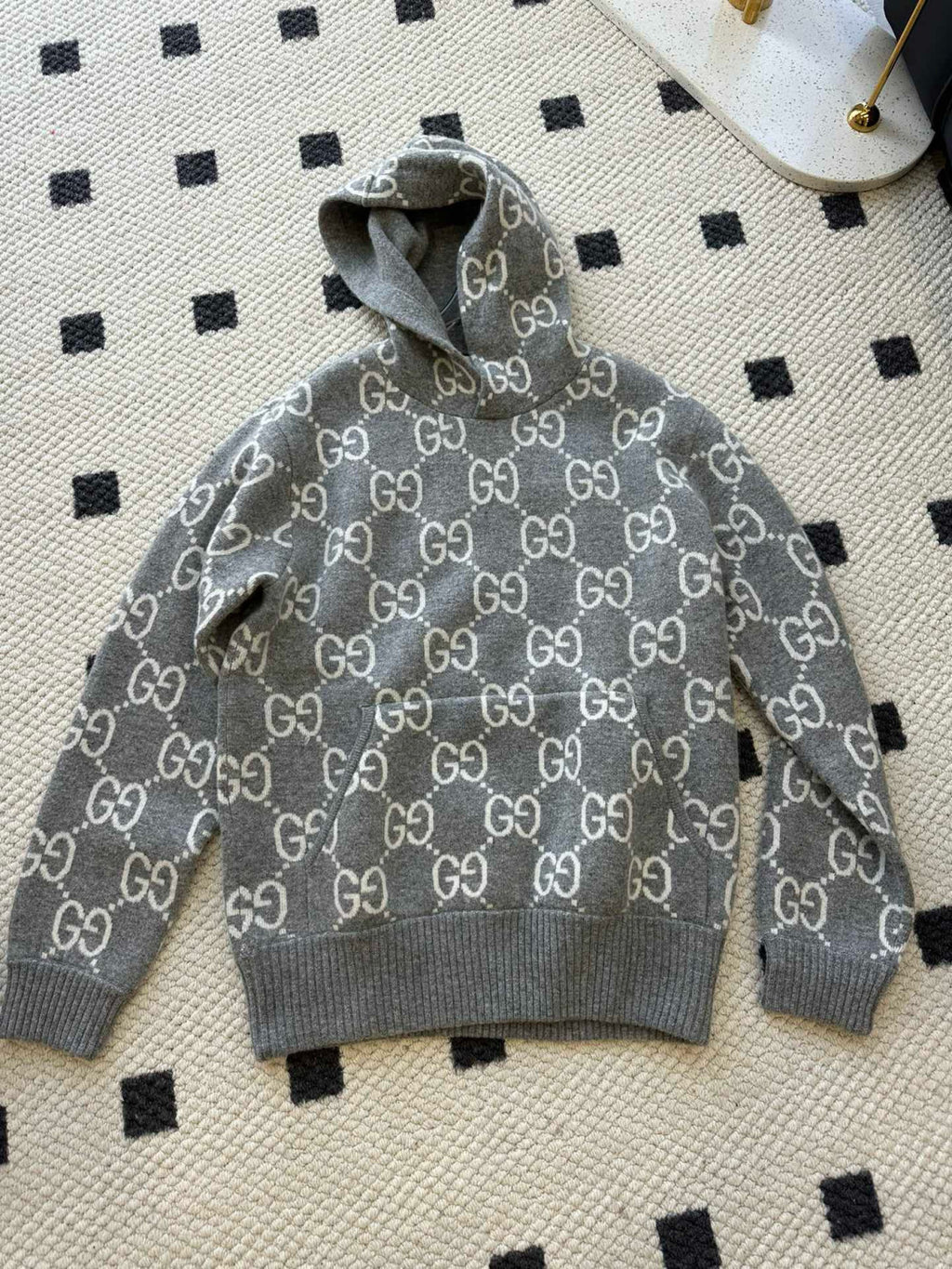 Gucci Men's Spring and Autumn Monogram Printed Long Sleeve Hooded Sweatshirt Pullover Sweatshirt #97962