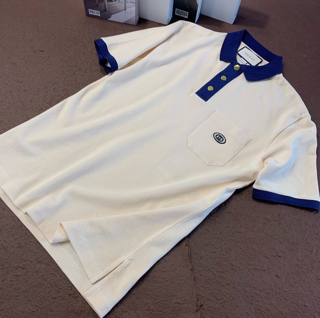 Gucci Men's Summer Decorated Interlocking Double G Label Stretch Cotton Polo Shirt Short Sleeve T-Shirt #99859
