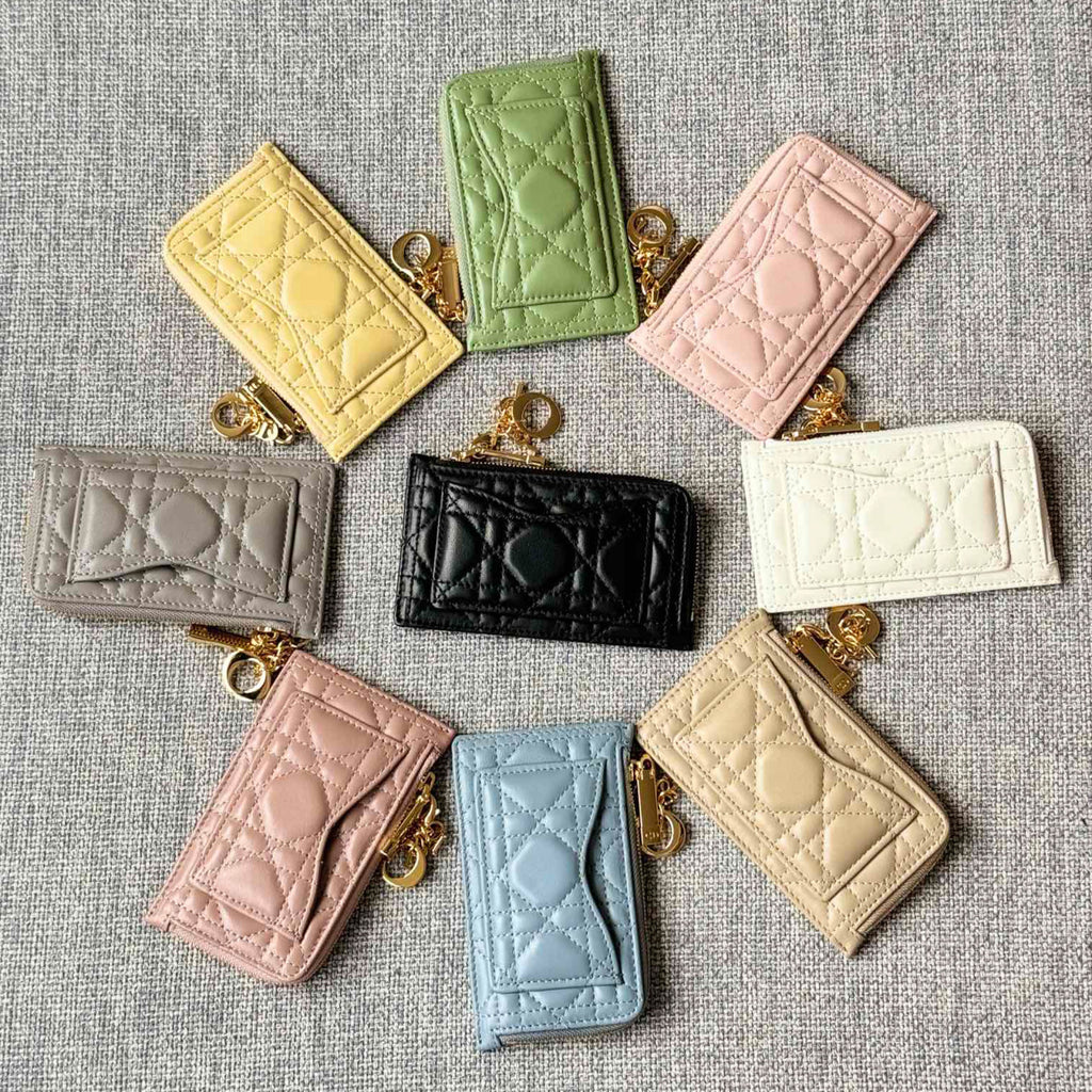 Dior Lady Dior Cosmos Zipped Card Holder Women's Fashion Temperament Logo Solid Colour Metal Decoration Card Case Card Holder Bag Bags S0965ONMJ  #81143