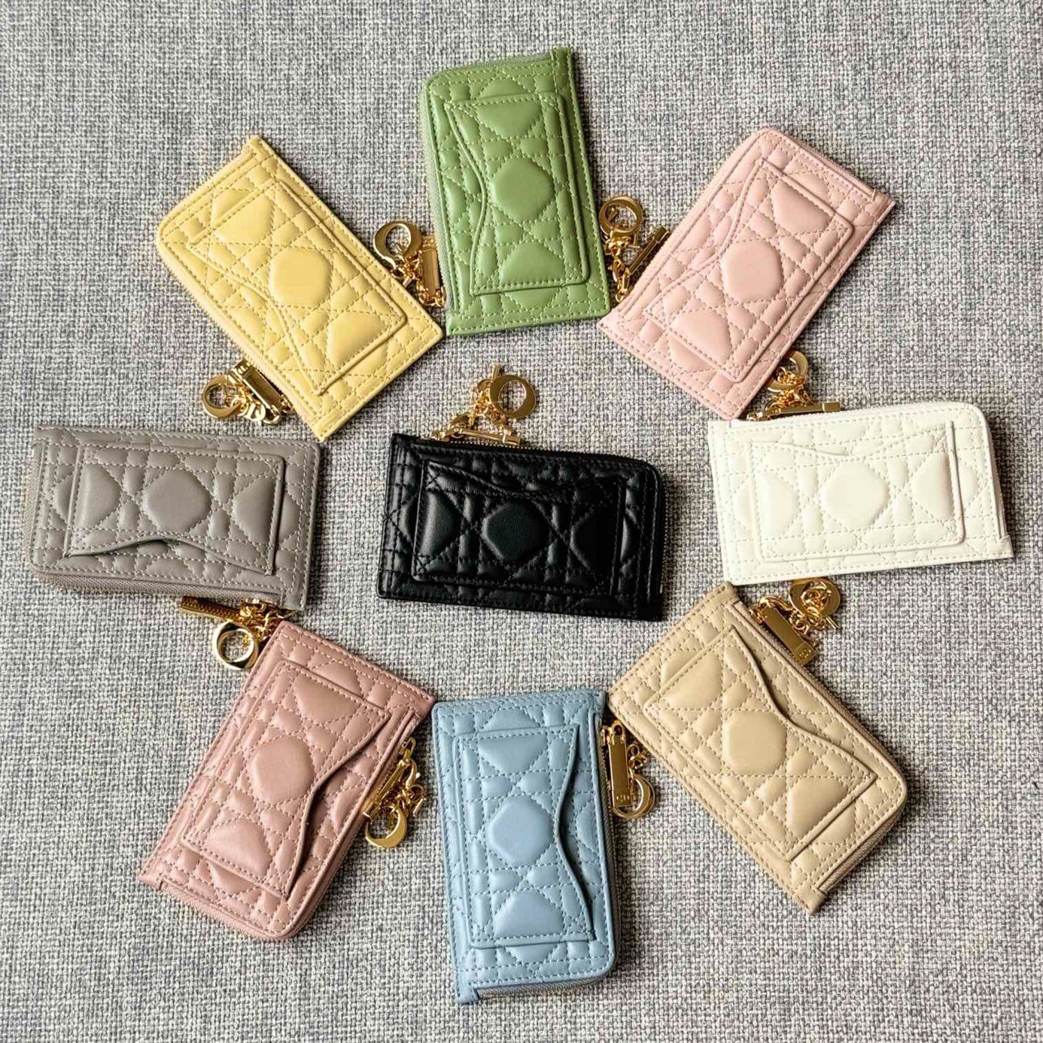 Dior Lady Dior Cosmos Zipped Card Holder Women's Fashion Temperament Logo Solid Colour Metal Decoration Card Case Card Holder Bag Bags S0965ONMJ  #81143