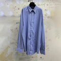 Balenciaga Men's Blue And White Draped Shirt Classic Fashion Pieces Layering Matching Spring And Autumn Funky Lapel Single Breasted Casual Shirt Top Ngvp #nig9789