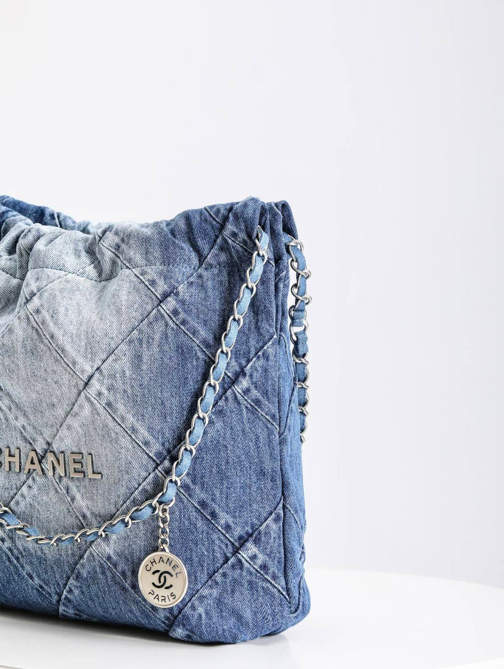 Chanel Women's Solid Colour Chain Shoulder Strap Denim Shoulder Tote Shopper Bags Bag #76858