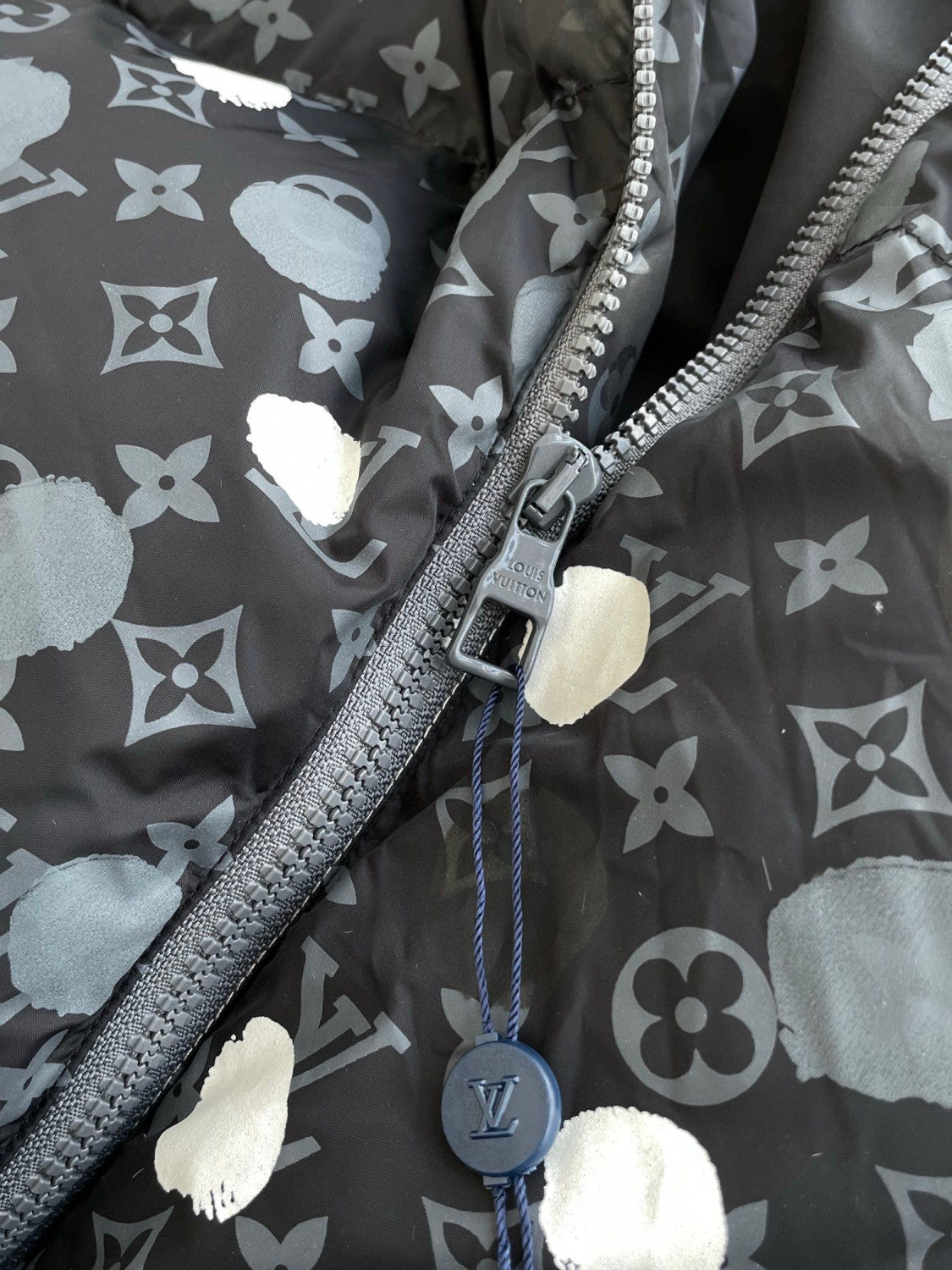 Louis Vuitton Yayoi kusama Black Polka Dot Hooded Down Jacket #96374