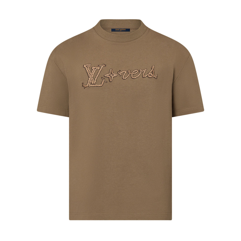Louis Vuitton Men's Summer Solid Color Embroidered Letter Logo Round Neck Cotton Short Sleeve T-Shirt #72431