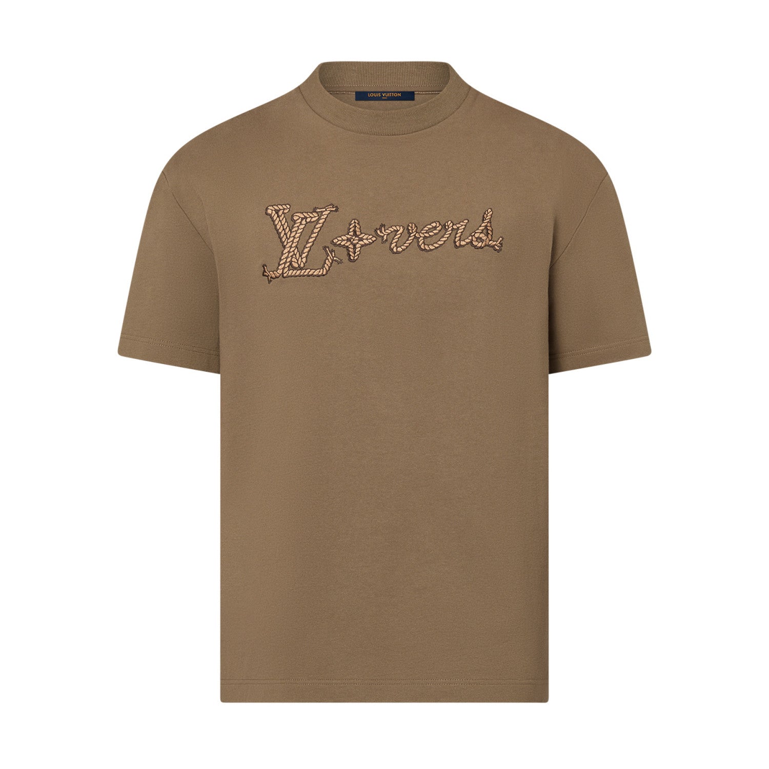 Louis Vuitton Men's Summer Solid Color Embroidered Letter Logo Round Neck Cotton Short Sleeve T-Shirt #72431