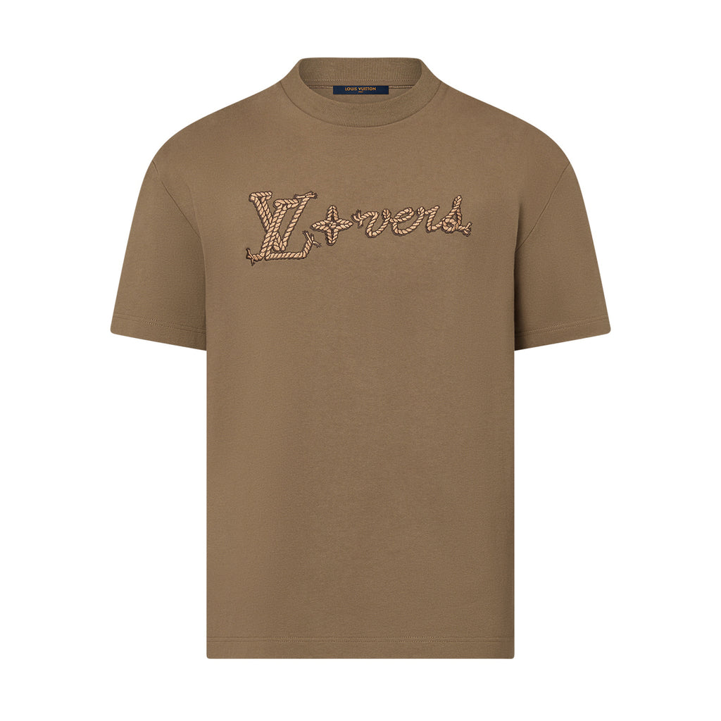 Louis Vuitton Men's Summer Solid Color Embroidered Letter Logo Round Neck Cotton Short Sleeve T-Shirt #72431