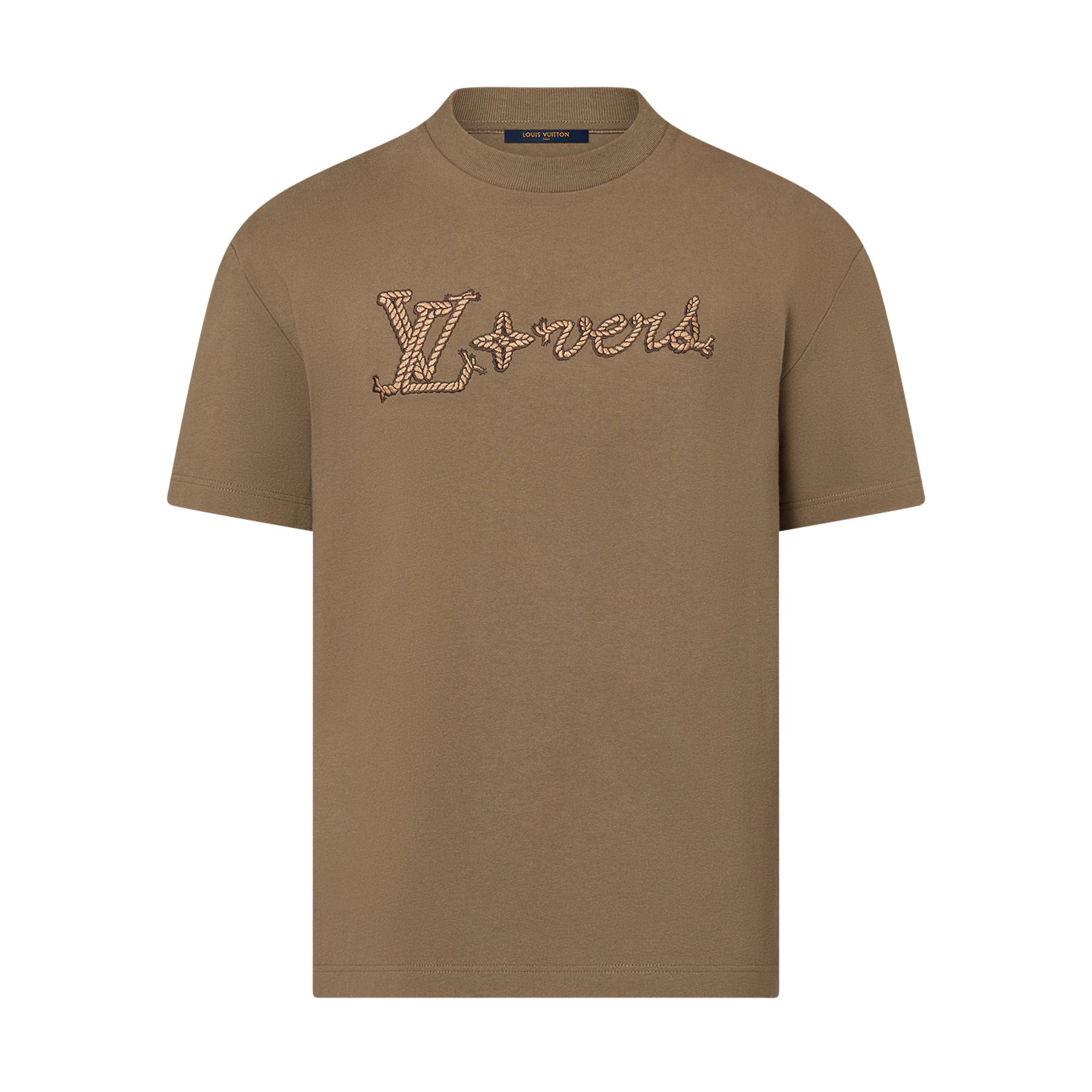 Louis Vuitton Men's Summer Solid Color Embroidered Letter Logo Round Neck Cotton Short Sleeve T-Shirt #72431