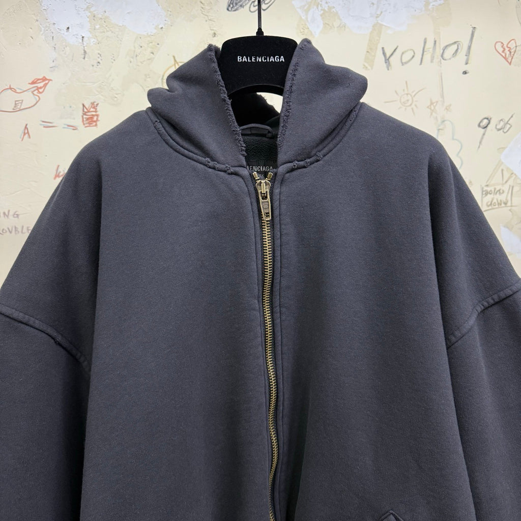Balenciaga 25FW Men's  Hooded Bomber in Black Faded #333425